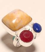 Xxxx gemstone 925 silver ring 5.5