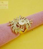 CZ Paisley Shape Cocktail Ring Size-6 