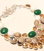 Sardonyx gemstone 925 silver jewlery necklace 16-18"