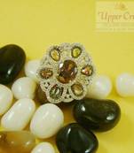 CZ Multi Gemstone Adjustable Cocktail Finger Ring