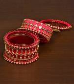 Silk thread with Zircon Stone worked Bangle Set for Women