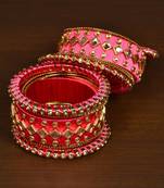 Silk thread with Zircon Stone worked Bangle Set for Women