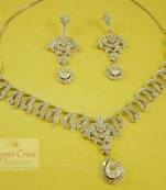 Rhodium Plated CZ Necklace Earring Jewellery