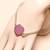 Faceted pink chalcedony gemstone 925 silver bracelet 7-8