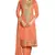 Orange Embroidered Chanderi Salwar With Dupatta