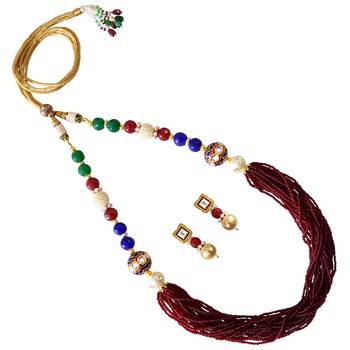 Red Pearl Necklace-Sets 1