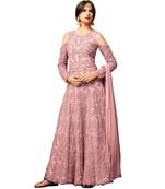 Pink Hand Woven Net Salwar With Dupatta