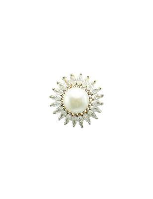 Pearl white cz ad american diamond stud earrings jewellery for women 4