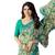 Cream printed georgette saree with blouse