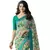 Cream printed georgette saree with blouse