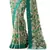 Cream printed georgette saree with blouse