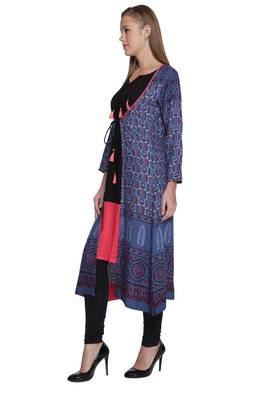 Multicolor printed rayon stitched kurti 4