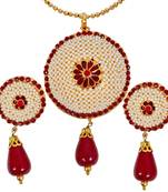 Fab Maroon Jaal Puwai Sarafa Pendant Set