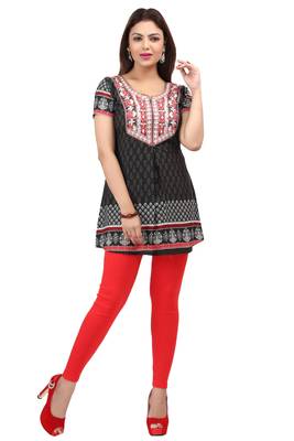 light black resham embroidery crepe  kurti 1