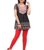 light black resham embroidery crepe  kurti