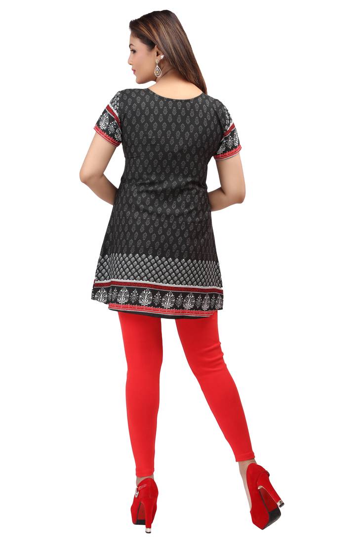light black resham embroidery crepe  kurti