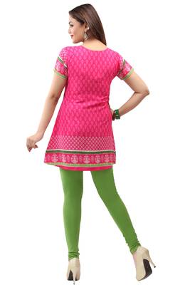 light pink resham embroidery crepe  kurti 2