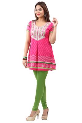 light pink resham embroidery crepe  kurti 3
