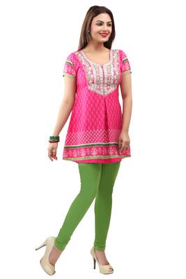 light pink resham embroidery crepe  kurti 4