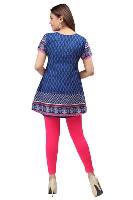 dark blue resham embroidery crepe  kurti 2