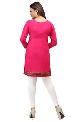 dark pink resham embroidery crepe  kurti 2