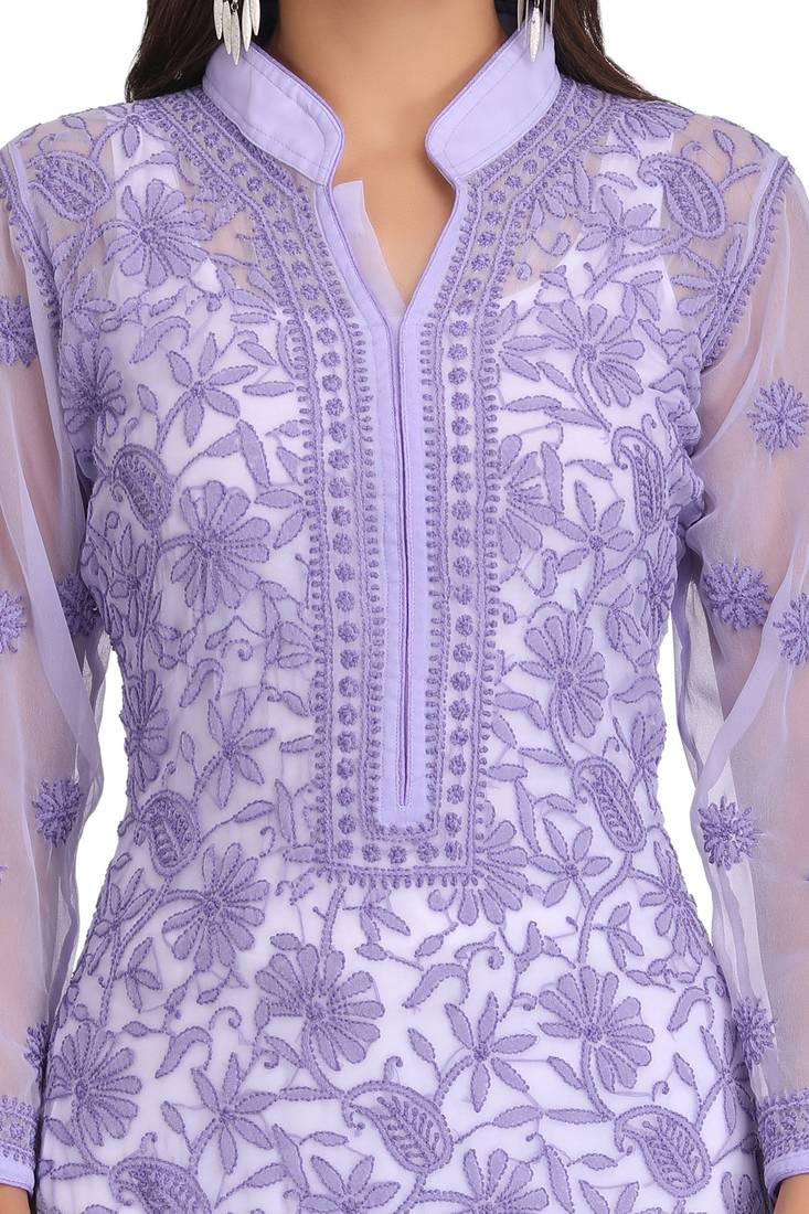 multicolor chikankari kurti
