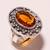 Faceted brandy topaz gemstone 925 silver jewelry ring size 9.5