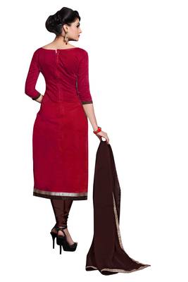 Maroon embroidered chanderi salwar with dupatta 3