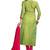 Green embroidered chanderi salwar with dupatta
