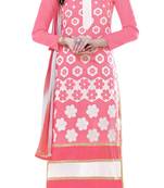 Light-pink embroidered cotton salwar with dupatta