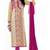 Beige embroidered cotton salwar with dupatta