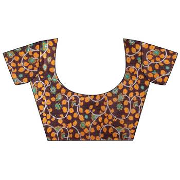 Multicolor Printed Tussar Silk Saree With Blouse 4