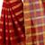 Red plain cotton silk saree with blouse