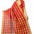 Red plain cotton silk saree with blouse