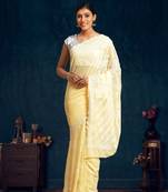 Ada Hand Embroidered Beige Georgette Saree With Blouse - A191557