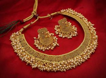 Designer Gold Plated Temple copper Jewellery set for Women 1
