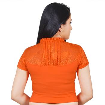 Multicolor Plain Lycra Cotton Stitched Blouse 5