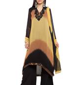 Black Embroidered Georgette Salwar With Dupatta