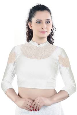 Multicolor Plain Lycra Cotton Stitched Blouse 2