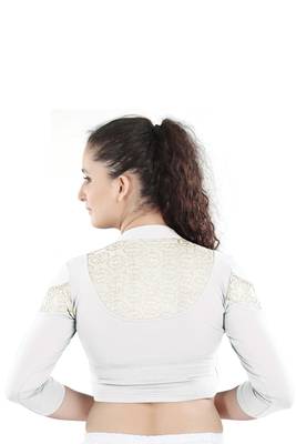 Multicolor Plain Lycra Cotton Stitched Blouse 3
