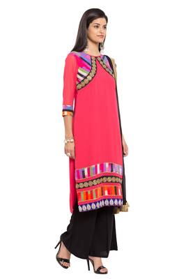 Pink Printed Georgette Salwar With Dupatta 3
