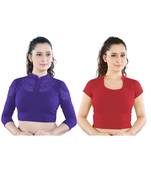 Multicolor Plain Lycra Cotton Stitched Blouse