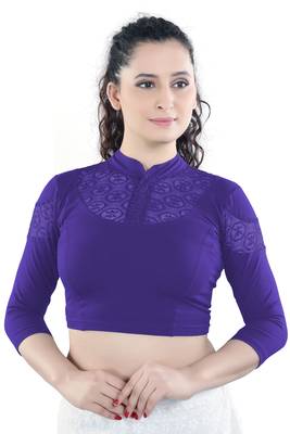 Multicolor Plain Lycra Cotton Stitched Blouse 2