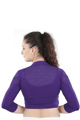 Multicolor Plain Lycra Cotton Stitched Blouse 3