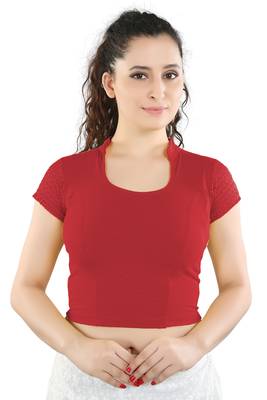 Multicolor Plain Lycra Cotton Stitched Blouse 4