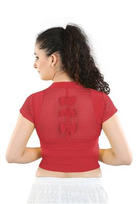 Multicolor Plain Lycra Cotton Stitched Blouse 5