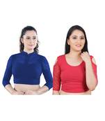 Multicolor Plain Lycra Cotton Stitched Blouse