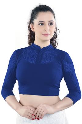Multicolor Plain Lycra Cotton Stitched Blouse 2