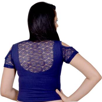 Multicolor Plain Lycra Cotton Stitched Blouse 5