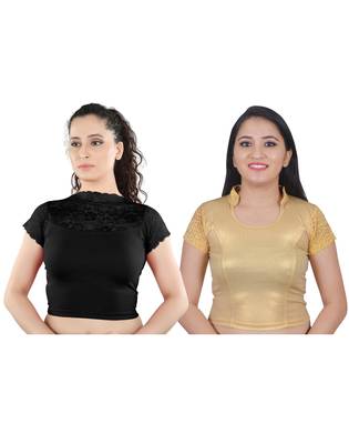 Multicolor Plain Lycra Cotton Stitched Blouse 1